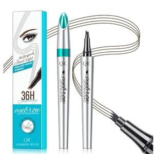 Eyebrow Pencil 4 Tip Microblading Pen Waterproof Smudge-Proof 2# Dark Brown